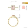thumbnail image 4 of ANGARA Natural Emerald-Cut Morganite Engagement Ring with Diamond Halo in 14K Yellow Gold for Women | Birthday, Anniversary, Jewelry Gift for Women | Natural Morganite Ring, 4 of 11