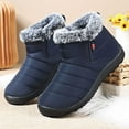 thumbnail image 5 of Gyexs Womens Snow Boots Ankle Booties Waterproof Winter Warm Furry Boots Synthetic Leather Side Zip Fashion Boots, Blue, Size 8, 5 of 7