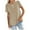 Khaki, variant on SMihono Womens Tops Summer Dressy Casual Women Fashion Solid Color V-Neck Button T-shirt Tops Short Sleeve Loose Blouse Oversize T-Shirt for Women