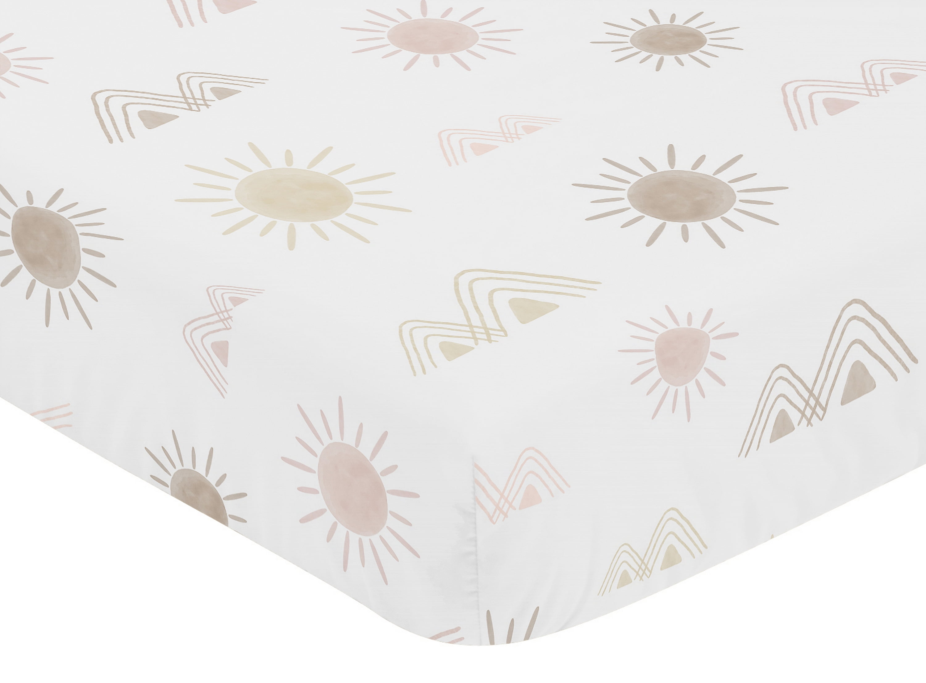 Desert Sun Pink and Mauve Fitted Crib Sheet by Sweet Jojo Designs