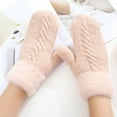 thumbnail image 5 of Dyfzdhu Women Men Cold Weather Gloves Winter Gloves Mittens Thick Thermal Plush Mittens Womens Warm Convertible Fingerless Gloves Khaki, 5 of 6