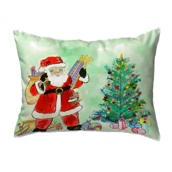 Betsy Drake Interiors Santa & Tree No Cord Pillow 16x20