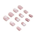 thumbnail image 5 of Mubineo Press on Nails 24Pcs Christmas Short Fake Nails Glossy Glue On Square Manicure with Snowflake Glitter Design, 5 of 9