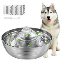 QiShi 360°Automatic Cat Water Dispenser , 67oz/2L Silent Pet Drinking Fountain with 5 Filter for Dogs, Cats, Small Animals