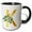Black/White, variant on 3drose, Christmas Floral Image of Gold Monogram Initial K, 11oz Two-tone Black Mug