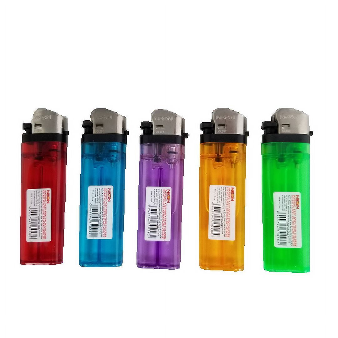 Neon Premium Disposable Butane Lighters - Pack Lot of 500 Pcs Classic Full Size