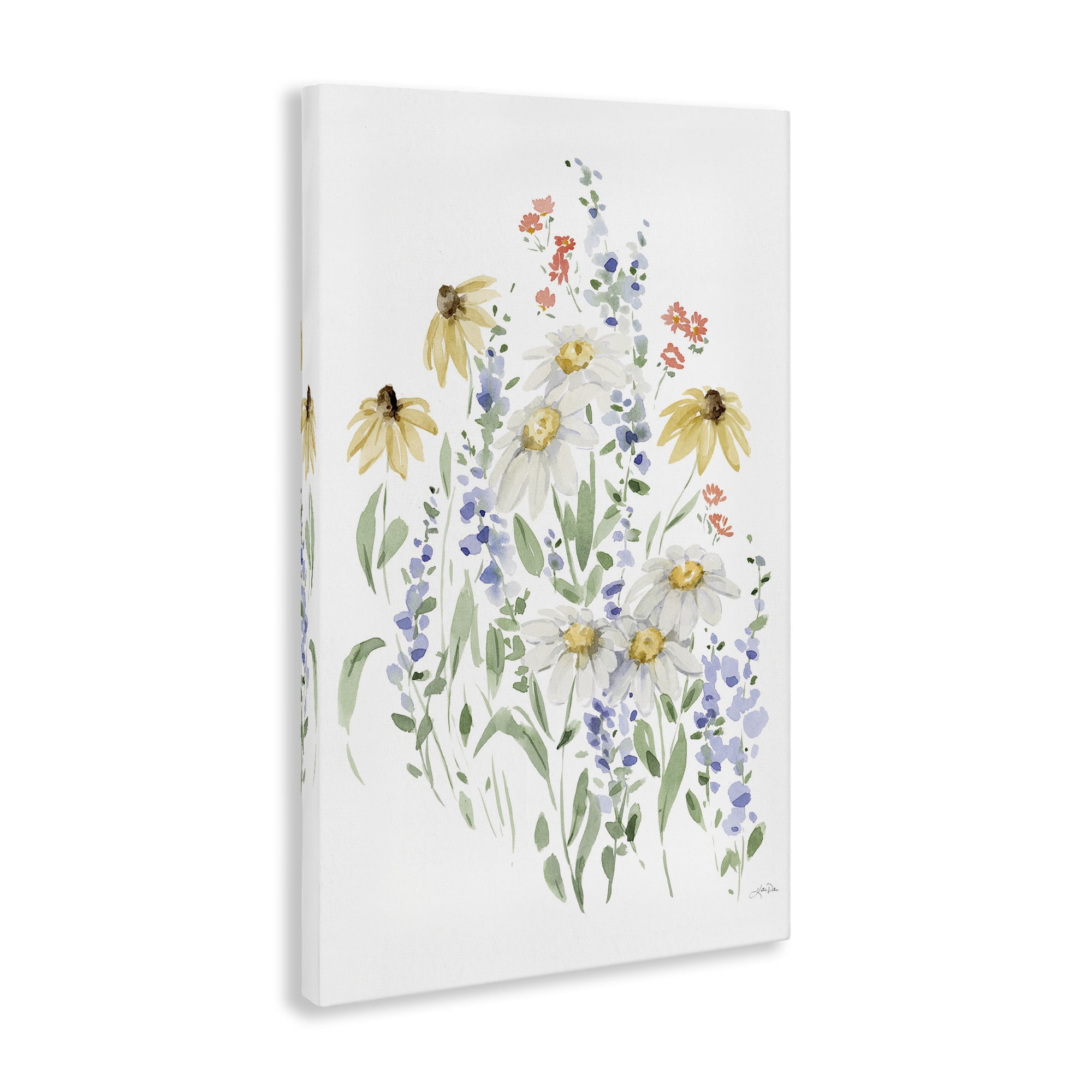 Stupell Industries Soft Summer Garden Botanical & Floral Painting Gallery Wrapped Canvas Art Print Wall Art, 30 x 45