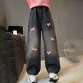 thumbnail image 7 of JTieacloth Cute Girls Jeans Pants Girls Lined Denim Pants Straight Leg Wide Casual Warm Winter Trousers For Toddler Big Kids Comfortable Soft Fabric,Sizes 6-7 Years, 7 of 7