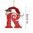 thumbnail image 2 of yulier Christmas Initial Ornaments, Personalized DIY 26 Letters Christmas Tree Decoration Pendant, Red Acrylic Initial Monogram Shape Xmas Tree Hanging Decor Christmas Gifts, 2 of 5