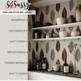 thumbnail image 6 of S4sassy Self Adhesive Wallpaper, Brown Stylized Leaf Print Mural Wall Paper, Textured Peel and Stick Contact Paper for Walls, Entryway accent Wall, Office Decor, Solution (25"x240" inch), 6 of 7