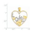thumbnail image 2 of 14k Yellow Gold and Rhodium Love And Floating Hearts Pendant - 1.7 Grams - Measures 29x25mm Wide, 2 of 2