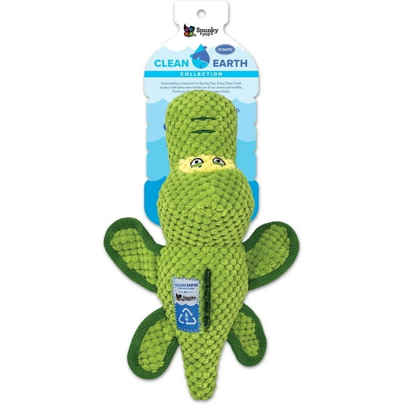 Clean Earth Plush - Jouet texturé pour chien Gator - 100 % durable