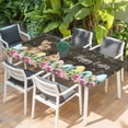 thumbnail image 2 of Easter Table Cloths for 6 Foot Rectangle Tables, Spring Watercolor Bunny Eggs Flower Leaf Wood Grain Patio Waterproof Elastic Fitted Tablecloths, Washable Rectangular Table Cover for Camping, 2 of 8