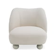 thumbnail image 2 of Reno Loy 31 Inch Accent Chair, White Polyester, Modern Round Legs, 2 of 6