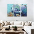 thumbnail image 3 of Elephant Stock Sea Sweetheart Ii Wall Art - Horizontal Multi Panel Canvas - Living Room Wall Decor - Animal Multi Panel - Blue And Turquoise Decor By Carolee Vitaletti - 74" x 48", 3 of 8