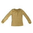 thumbnail image 4 of NINGMENG Womens Tops Solid Color Long Sleeve Tunic Crew Neck Sweaters Trendy Tops Pullover T-shirts Sportwear,Yellow,M, 4 of 5