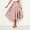 thumbnail image 5 of Mifsaly Summer Skirts for Women High Waist A Line Midi Linen Skirt Lightweight Flowy Casual Everyday Going Out Clothes Free Size, 5 of 9