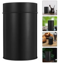 SWETRACE Small Metal Container Tea Canister Tinplate Black 2Pcs 4.72x2.95x2.95in