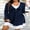 Navy Blue, variant on Cuteduck Plus Size Women’s Long Sleeve V-Neck Zipper Dress Autumn/Winter 1X-5X
