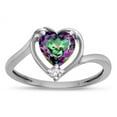 thumbnail image 2 of Star K � Mystic Rainbow Topaz Heart Bypass Love Knot Promise Ring 10 x 9mm, 2 of 9