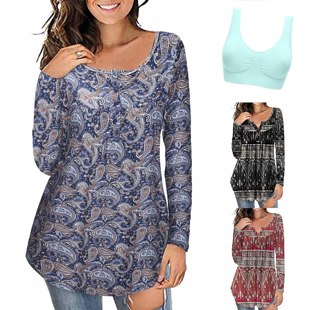 Patlollav Tops for Women,Womans Tops Clearance Fashion Long Sleeve