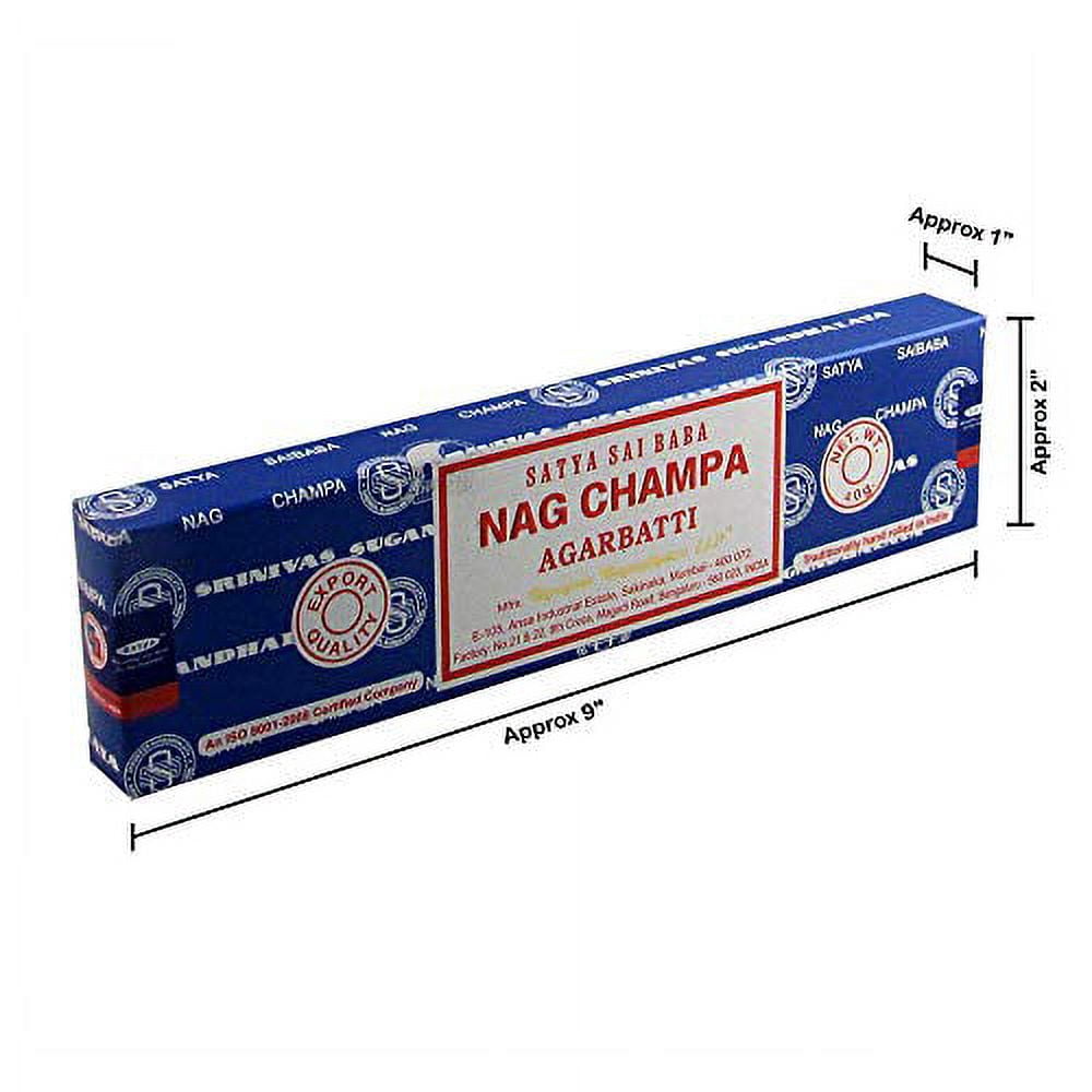 Satya Sai Baba Nag Champa Agarbatti Pack of 12 Incense Sticks Boxes 40gms Each Supreme Hand Rolled Incense Sticks