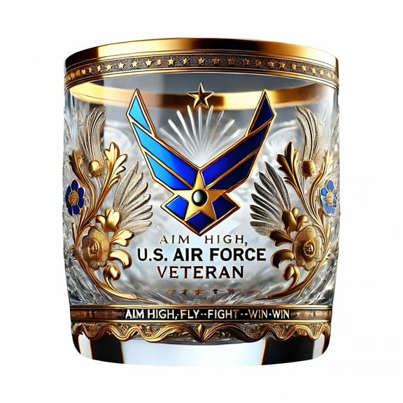 ACDANC Veteran Glass Cup Tribute Personalized Veteran Tribute Glasses Birthday Gift for Dad & Friend Patriotic Decorations Gift for Military Vet Home