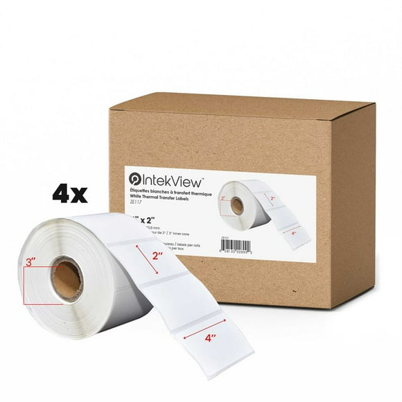 4x2'' Thermal Transfer Labels 3''Core 2750/rolls