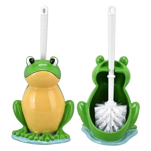 BIMZUC Frog Shape Toilet Brush Set - Creative Bathroom Cleaning Brush with Standing Holder