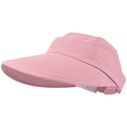 thumbnail image 5 of HuangHuanChen Sun Hats For Womens Wide Brim Visor UPF 50+ UV Protective Hiking Fishing Hats Sun Hat for Women Summer Beach Packable Cap Pink One Size, 5 of 6