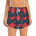 thumbnail image 2 of Goofa Rose Flowers Printed Women 2 in 1 Running Shorts,Quick Dry Athletic Workout Shorts,High Waisted Athletic Shorts with Liner Pockets-Medium, 2 of 9
