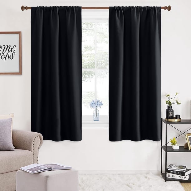 NANWEI Cortinas Blackout para Recamara con Aislamiento Térmico, Cortinas para Sala 100% Poliéster Tela, Reducción de Ruido, Suave Cortinas con Bolsillo para Barra, 2 P