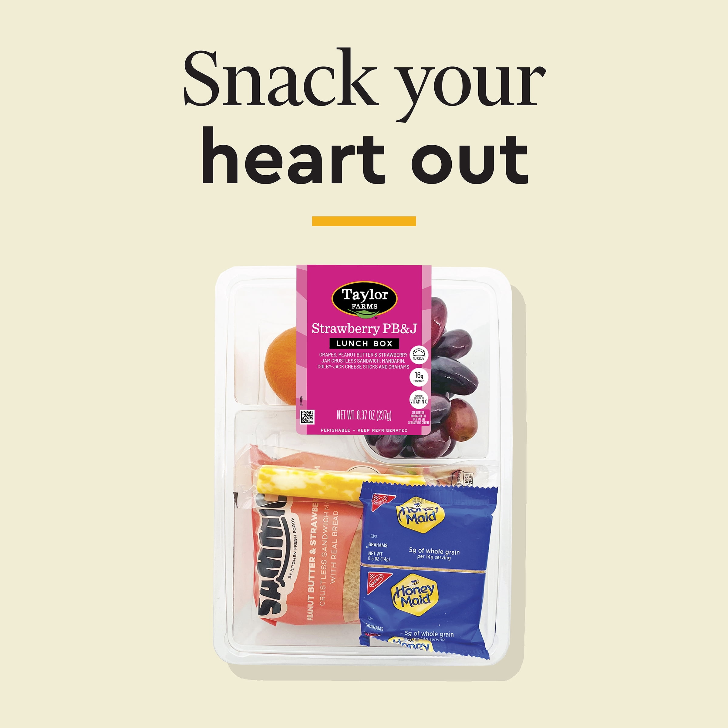 Taylor Farms Strawberry PB&J Lunch Box, 8.37oz Bites (Fresh)