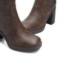 thumbnail image 5 of BURUDANI Women Platform Gogo Knee-High Boots Square Toe Chunky Block Heel Side-Zip Tall Boots, 5 of 8