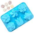 thumbnail image 5 of JM Molde con forma de flor de silicona de 6 cavidades, juego de tulipán mixto de silicona, molde de Margarita, 3 uds. JM, 5 of 5