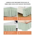 thumbnail image 6 of Sage Green Buffalo Plaid Wrap Around Bed Skirts for Queen Bed 18" Drop,Bed Skirt with Adjustable Elastic Belt Dust Ruffle Bed Valance for Bedroom Hotel Green White Checkered Farmhouse Bed Frame Cover, 6 of 7