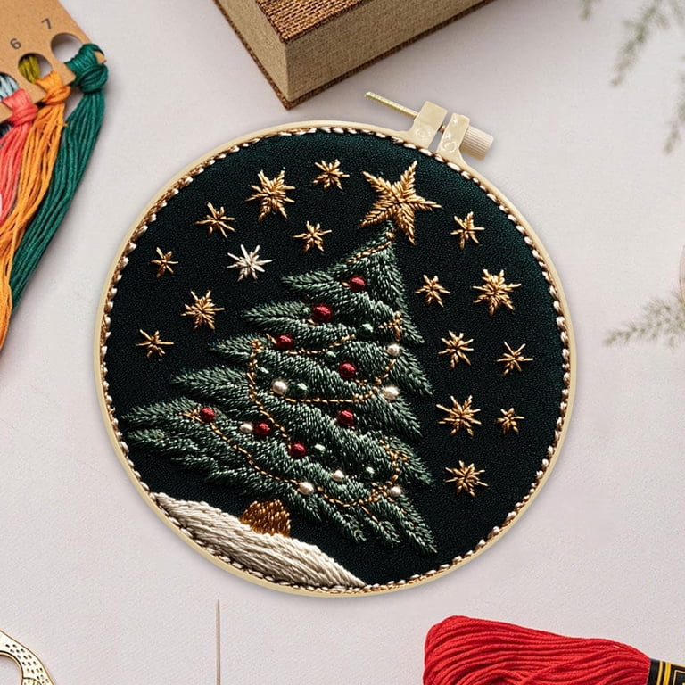 Mill Hill Snowflake Tree Cross Stitch Kit - Beaded Ornament With Charm, Finished Size 2.5x3.5 Inches