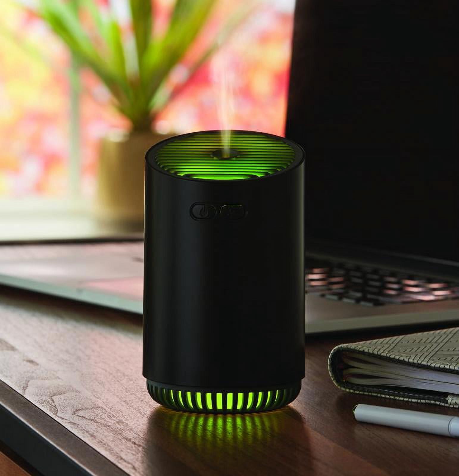 Mainstays Brand Rechargeable Cool Mist Travel Humidifier 320 ml with 7-color LED Lights, MHD-02BLK, Black Color , Home,Car, Office Humidifier