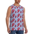 thumbnail image 2 of Balery Cartoon Lobsters 2 Camisetas sin mangas para hombre, absorbe la humedad y protege contra el mal olor.-Small, 2 of 7