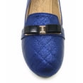 thumbnail image 2 of Victoria K Techno Shine Quilted Texture Black Bow Ballerina Flats (Women), 2 of 5