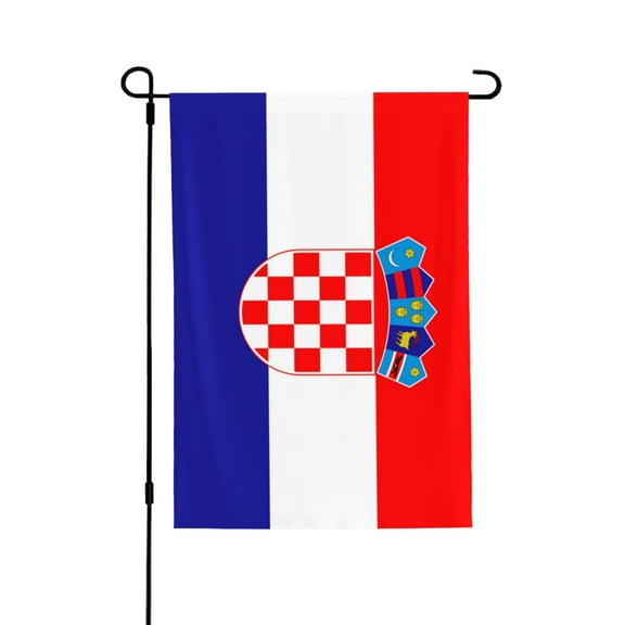 Croatian Flag Garden Flag 28x40 Double Sided Large Stained House Yard Flag For Outside Porch Lawn Decor