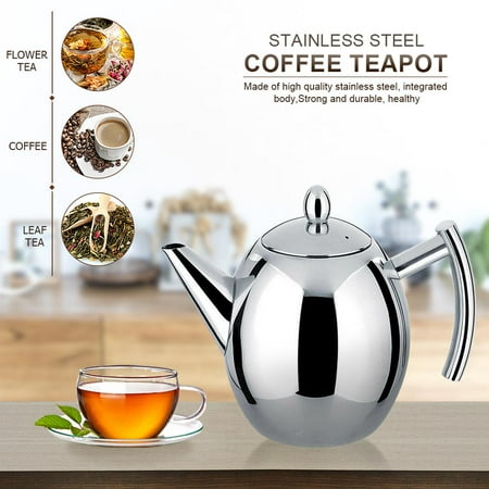 Hilitand Durable Stainless Steel Teapot Coffee Pot Kettle With Filter Large Capacity, Teapot, Container for Home Hotel Cafe Bar Restaurant(1L /