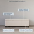 thumbnail image 4 of BELLEZE Storage Ottoman Bench Footstool - Amherst (Beige), 4 of 7