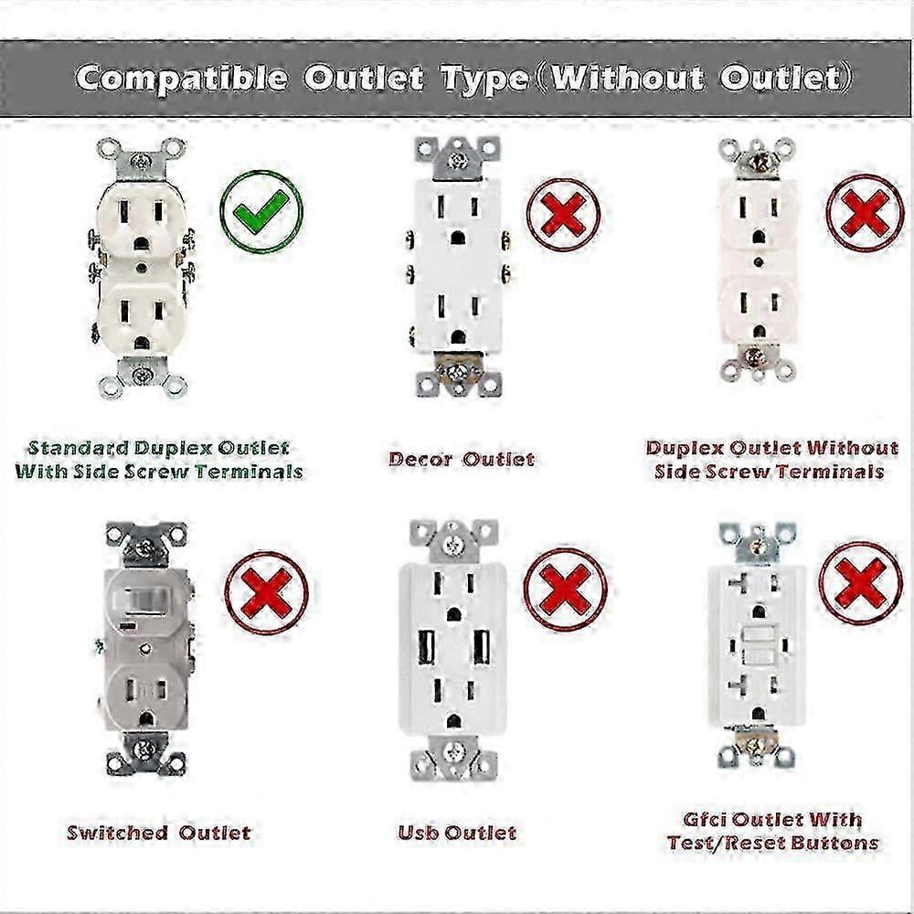 6packs Decor Outlet Wall Plates With Led Guide Night Lights Build On Sensor Electrical Illuminated Plug Plates Covers Plate With Energy Efficient Nigh