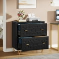 thumbnail image 2 of Tribesigns 2-Drawer File Cabinet, Modern Black Lateral Filing Cabinet for Home Office, Large Storage Filing Cabinet Printer Stand for Legal/Letter/A4 Size, Black & Gold, 2 of 8