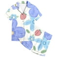 thumbnail image 2 of Hiiyo 2-Piece Pajamas for Girls Button-Down Short Sleeve Shirt Shorts Homewear, Sizes 2-13, 2 of 3