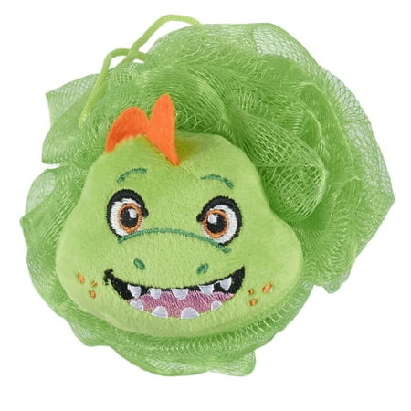 U Style Critter Bath Sponge and Shower Loofah, Green Dino