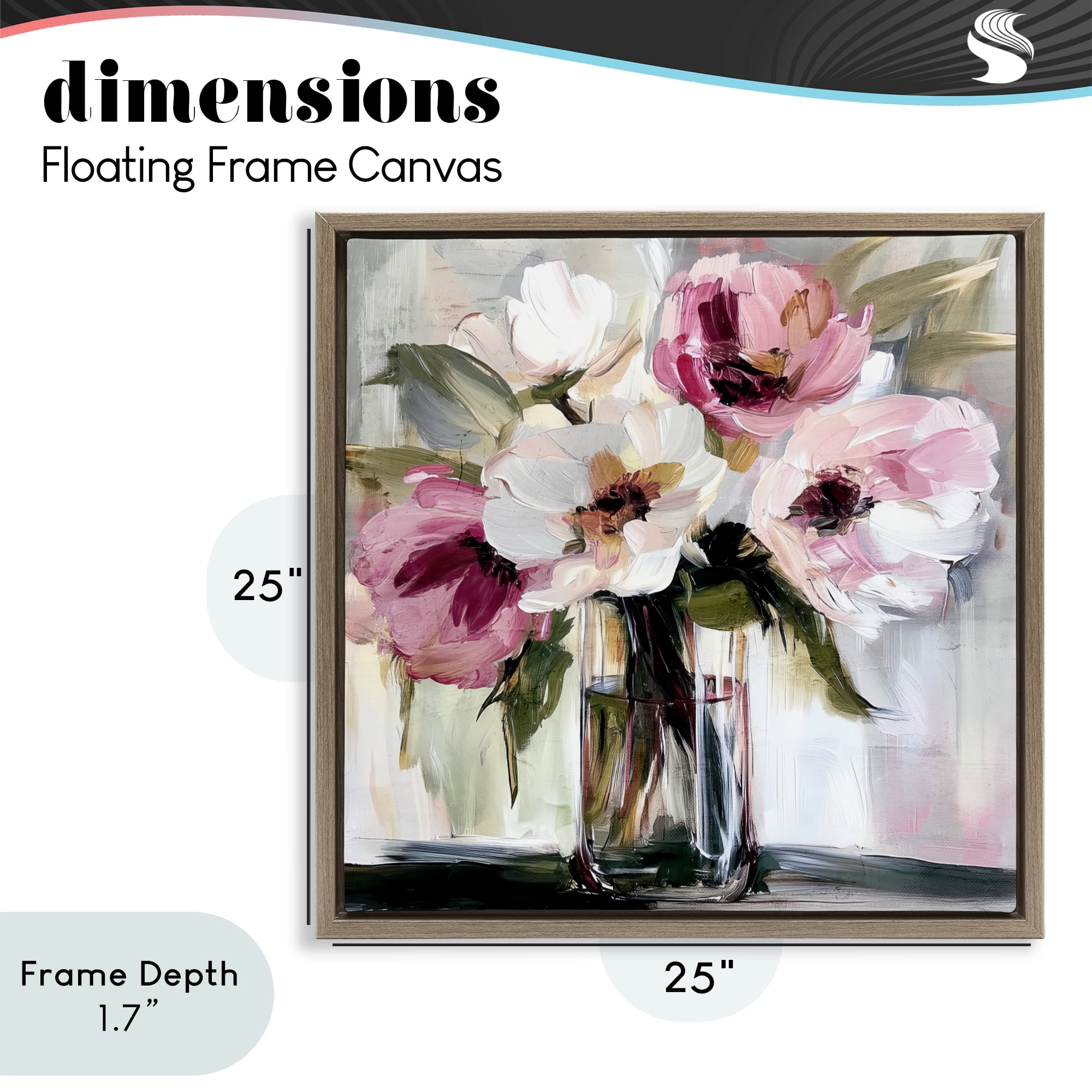 Stupell Industries Resonance Flower Vase Brown Framed Floater Canvas Wall Art, design by Annabelle Hall