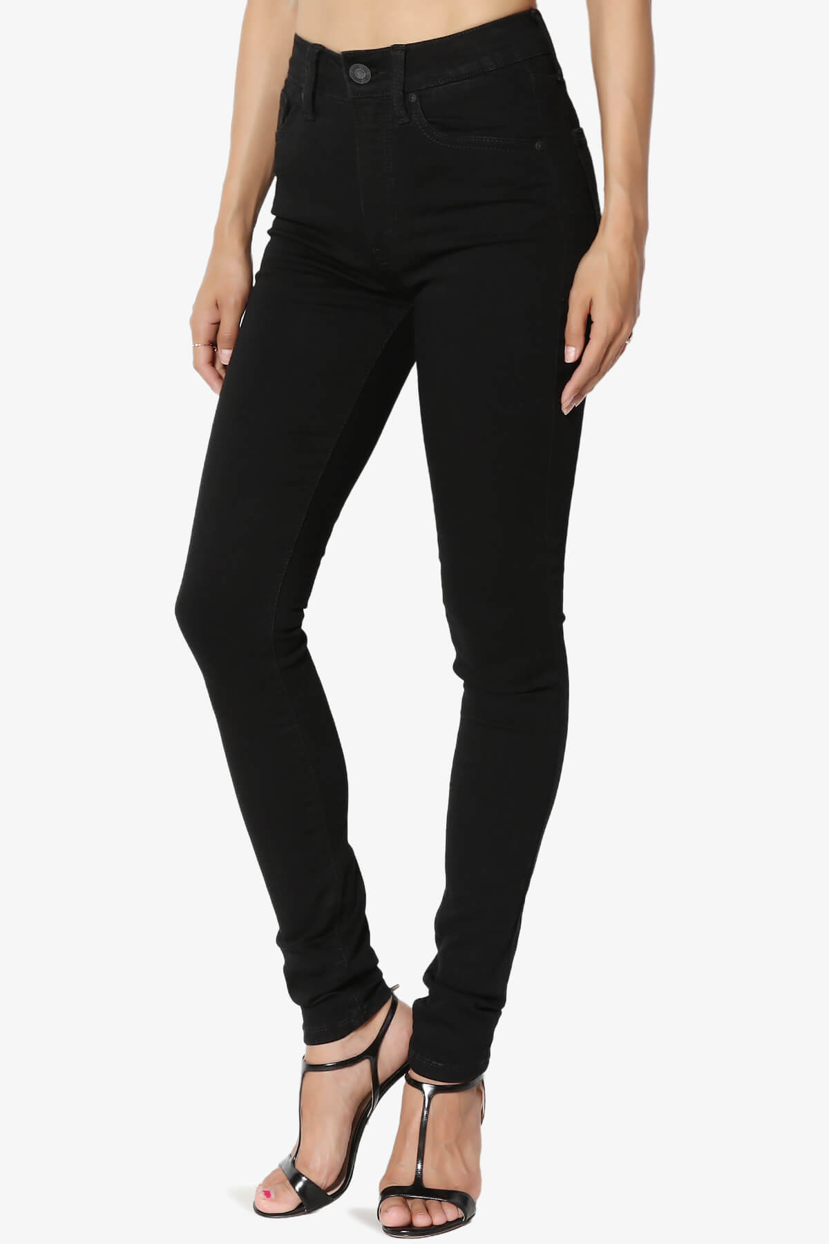Women's High Rise 5 Pocket Soft & Stretch Denim 28in Inseam Ankle Skinnny Jeans - image 3 of 7