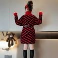 thumbnail image 4 of KYAIGUO Robe Pull d'Hiver pour Filles Manches Longues Robe Pull Rayée Col Roulé Jupe Pull Tricotée 5-15T, 4 of 9